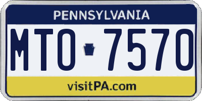 PA license plate MTO7570