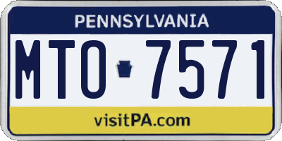 PA license plate MTO7571