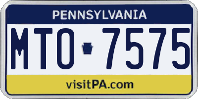 PA license plate MTO7575