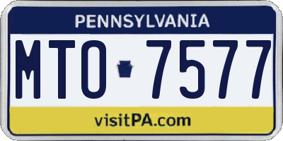 PA license plate MTO7577