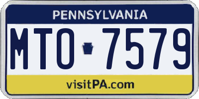 PA license plate MTO7579