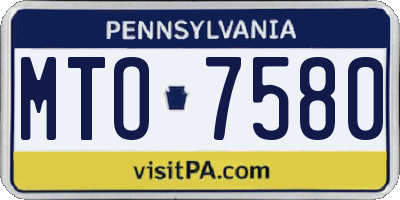 PA license plate MTO7580