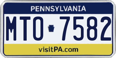 PA license plate MTO7582