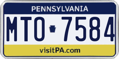 PA license plate MTO7584