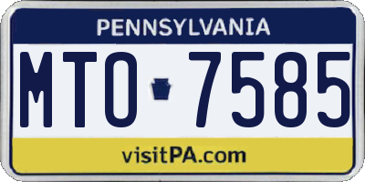 PA license plate MTO7585