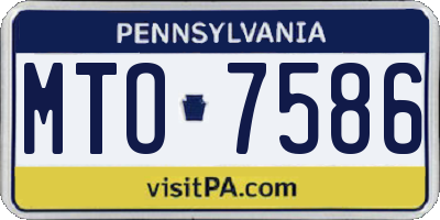 PA license plate MTO7586