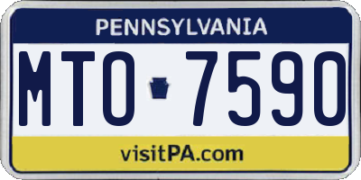 PA license plate MTO7590