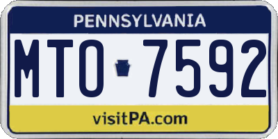 PA license plate MTO7592