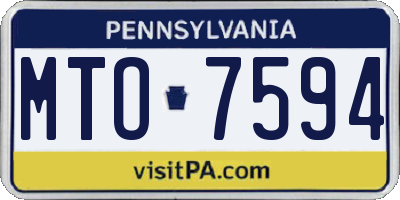 PA license plate MTO7594