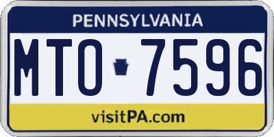 PA license plate MTO7596