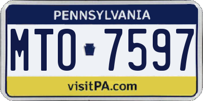 PA license plate MTO7597