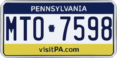 PA license plate MTO7598