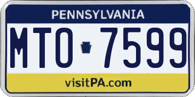 PA license plate MTO7599