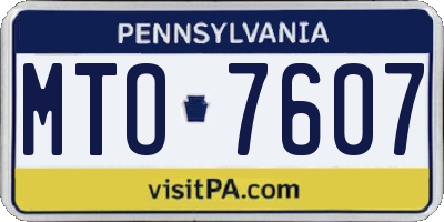 PA license plate MTO7607