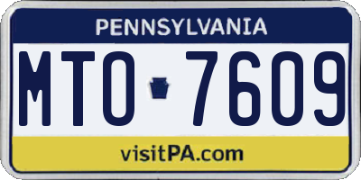 PA license plate MTO7609