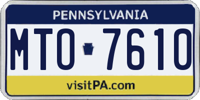 PA license plate MTO7610