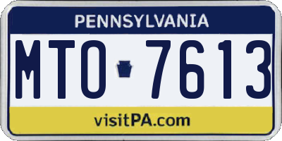 PA license plate MTO7613
