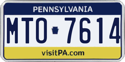 PA license plate MTO7614