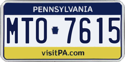 PA license plate MTO7615