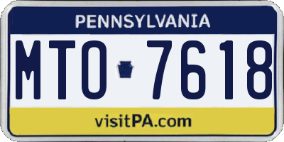 PA license plate MTO7618