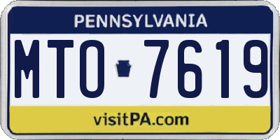 PA license plate MTO7619