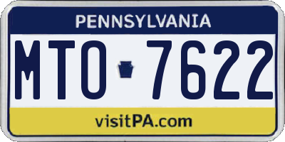 PA license plate MTO7622