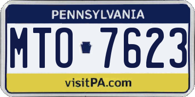 PA license plate MTO7623