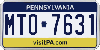 PA license plate MTO7631