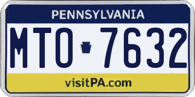 PA license plate MTO7632