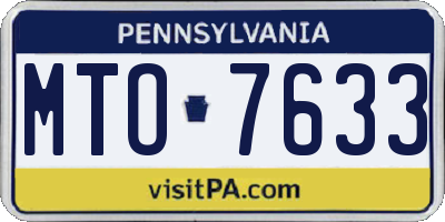 PA license plate MTO7633