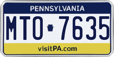 PA license plate MTO7635