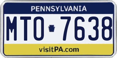 PA license plate MTO7638