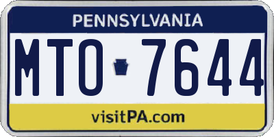 PA license plate MTO7644