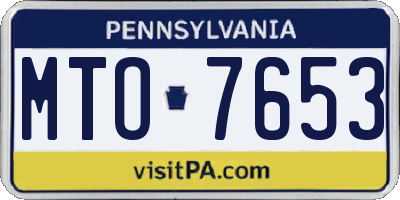 PA license plate MTO7653