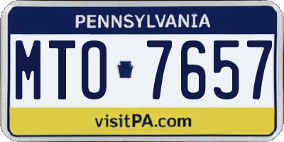 PA license plate MTO7657