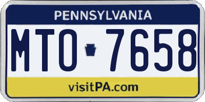 PA license plate MTO7658