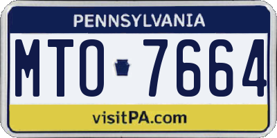 PA license plate MTO7664