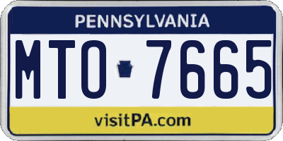 PA license plate MTO7665