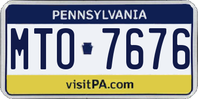 PA license plate MTO7676