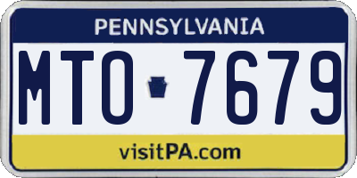 PA license plate MTO7679