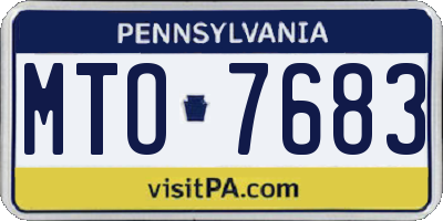 PA license plate MTO7683