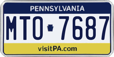 PA license plate MTO7687