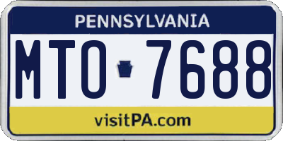 PA license plate MTO7688