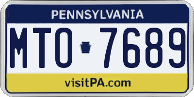 PA license plate MTO7689