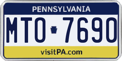 PA license plate MTO7690