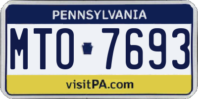 PA license plate MTO7693