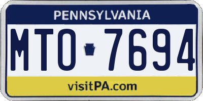 PA license plate MTO7694
