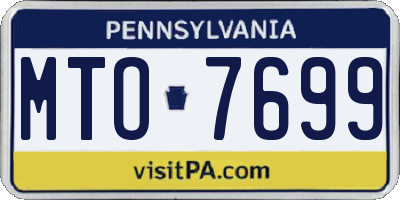 PA license plate MTO7699