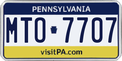 PA license plate MTO7707