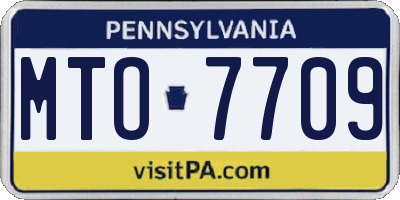 PA license plate MTO7709